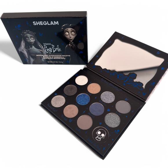 Tim Burton's Corpse Bride Moonlight Eyeshadow Palette Sheglam 12 Shades - Picture 11 of 11